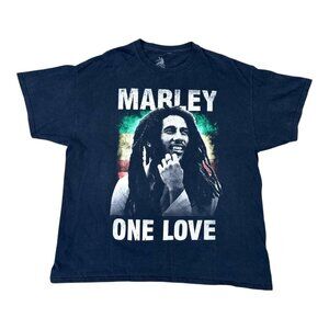 Bob Marley One Love Zion Rootswear XL Black Graphic T-Shirt Rasta Jamaican READ